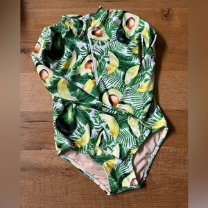 Mott50 Avocado Girls LS swimsuit